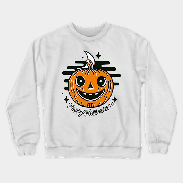 Happy Halloween pumpkin Crewneck Sweatshirt by Paolavk